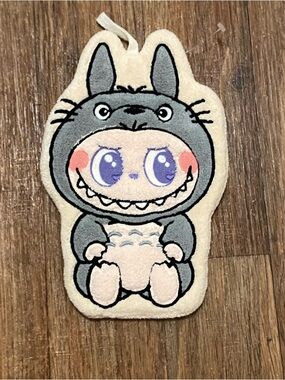 Labubu Monster In Totoro Costume Bath Wash Cloth Shaped  10”H X 6”W Never Used